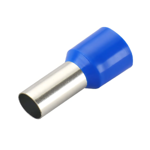 Terminal Tubular Ilhos Simples 16mm Azul  c/ 100 und.