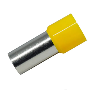 Terminal Tubular Ilhos Simples 25mm Amarelo c/ 100 und.