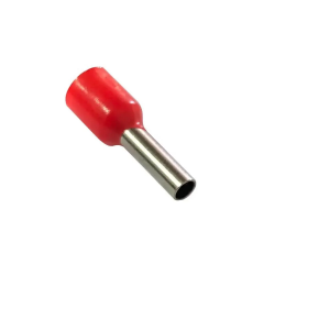 Terminal Tubular Ilhos Simples 1mm Vermelho c/ 100 und.