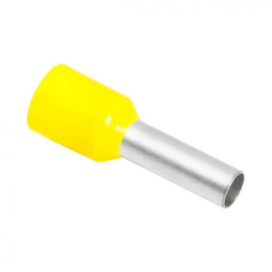 Terminal Tubular Ilhos Simples 6mm Amarelo c/ 100 und.