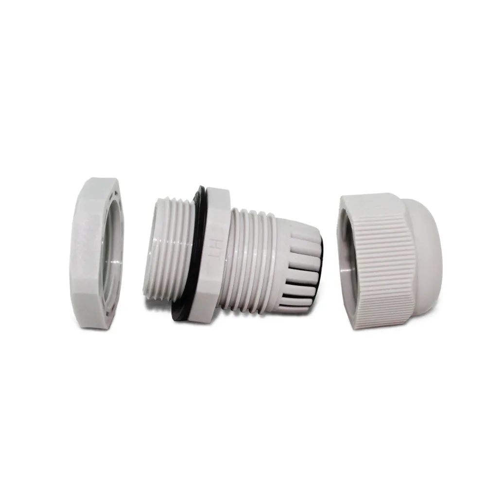 Prensa Cabo Plástico Rosca PG9 Cinza - Imagem 2