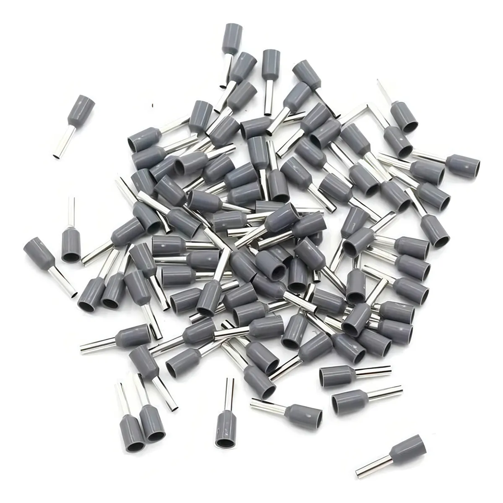 Terminal Tubular Ilhos Simples 0,75mm Cinza c/ 100 und. - Imagem 2