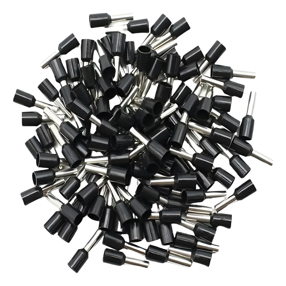 Terminal Tubular Ilhos Simples 1,5mm Preto c/ 100 und. - Imagem 2