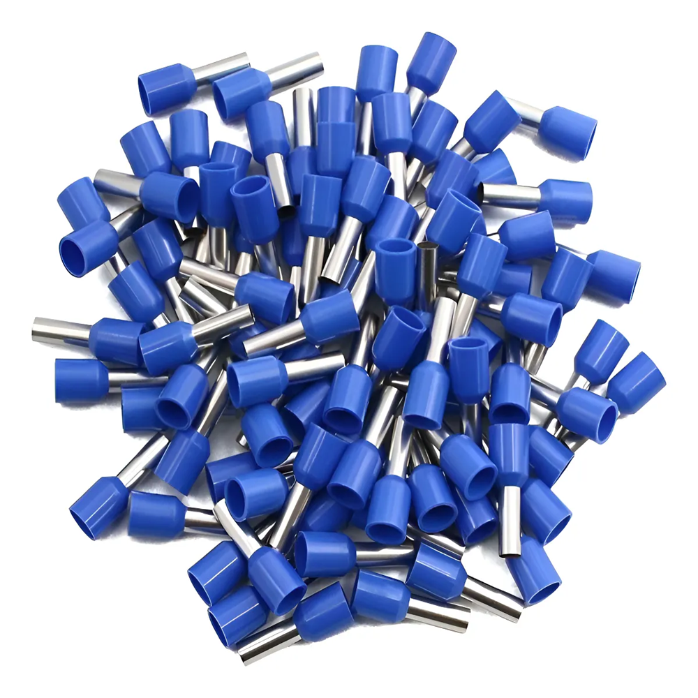 Terminal Tubular Ilhos Simples 2,5mm Azul c/ 100 und. - Imagem 2