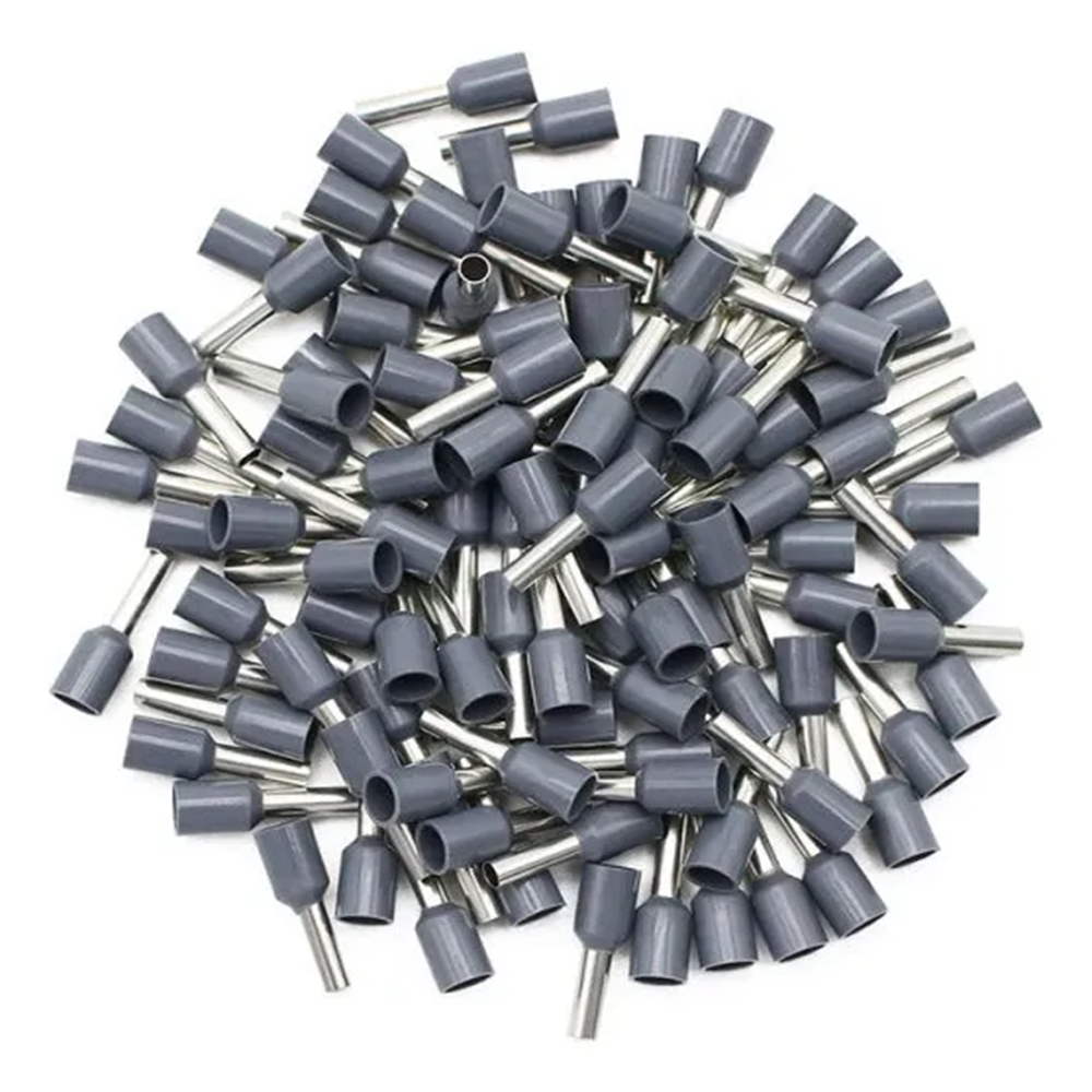 Terminal Tubular Ilhos Simples 4mm Cinza c/ 100 und. - Imagem 2